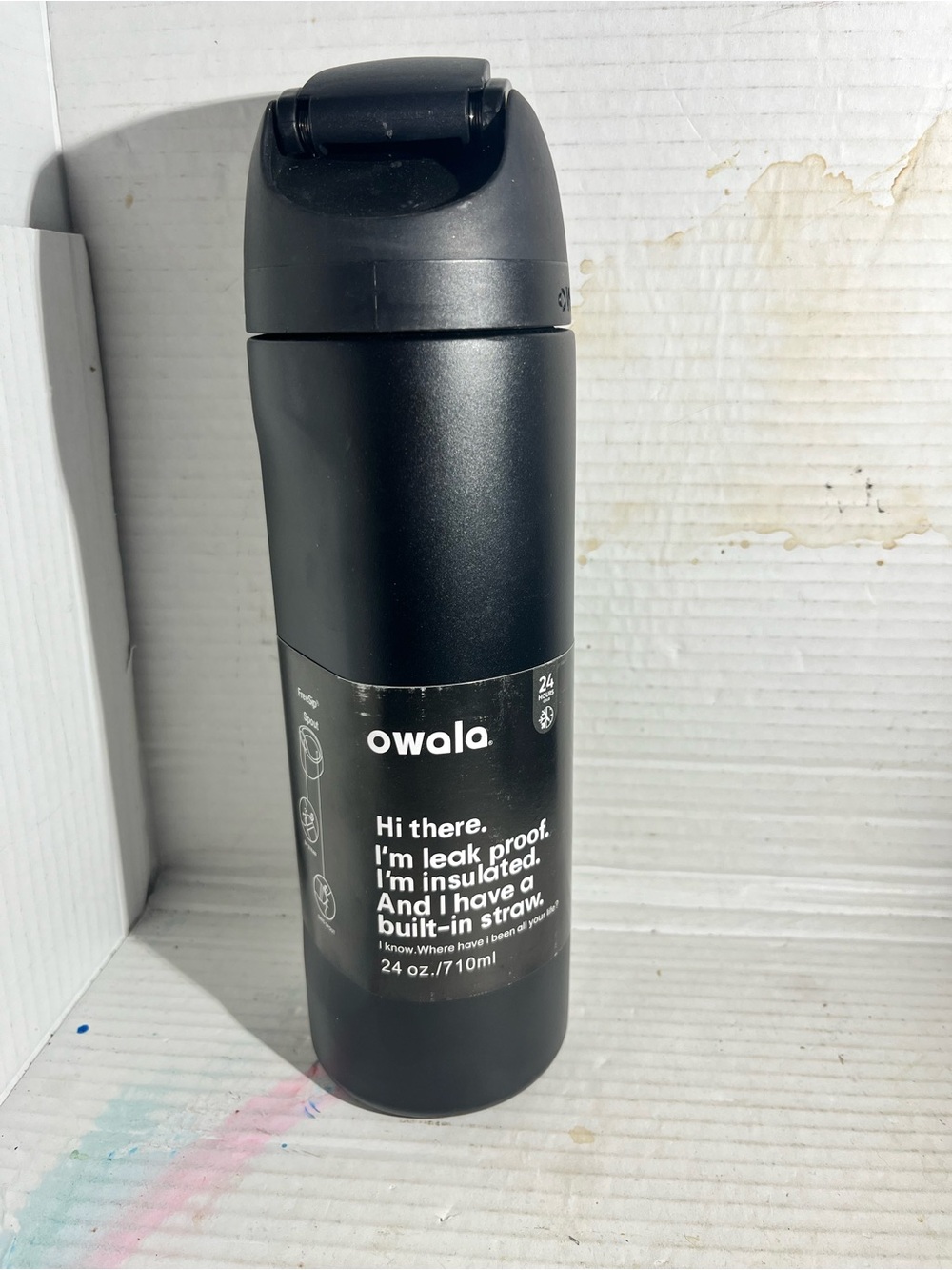 Owala 24oz Insulated Leak-Proof Water Bottle - Black
